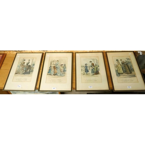 1495 - Set of Four Late Victorian French Fashion Prints, approx 21 x 33cm.