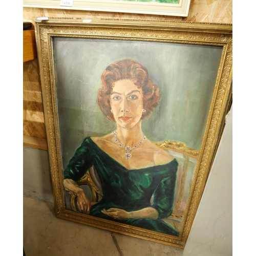 1500 - Framed Oil Painting - Portrait of a Lady Wearing a Green Dress by Former Member of Parliament Nichol... 