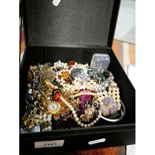 2447 - Box of Assorted Costume Jewellery