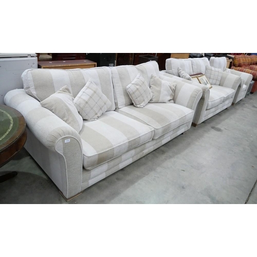 3176 - Fabric Upholstered Vermont 3 Seater, 2 Seater & Matching Armchair