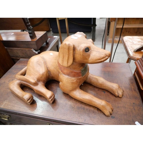 3252 - Wooden Carved Dog