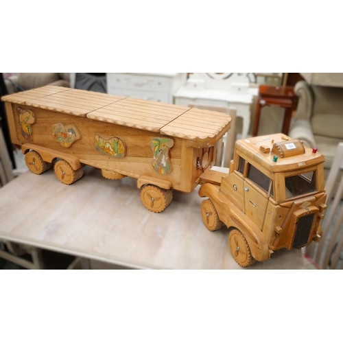 3261 - Wooden Toybox In Form Of A Truck/ Storage/ Seat