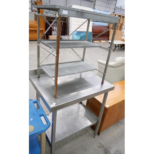 3274 - S/S Prep Table & Metal Shelf Unit