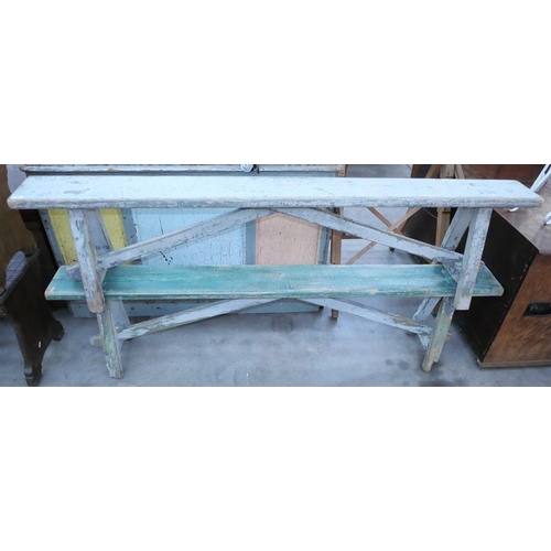 3289 - Pair Of Wooden Benches. Approx. 83cm X 20cm X 45cm