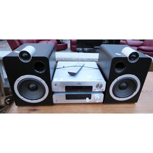 3294 - JVC Bluetooth Hi-Fi System, USB, CD, DAB Radio With Speakers And Remote