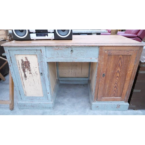 3295 - Painted Pitch Pine Writing  Desk. Approx. 134cm X 60cm X 80cm