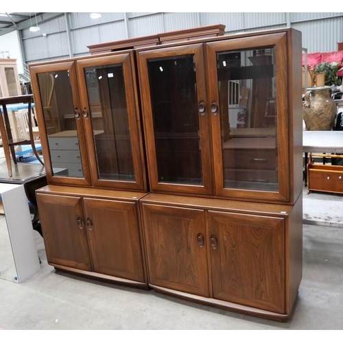 3329 - Pair of Ercol China Cabinets on Cupboard Base