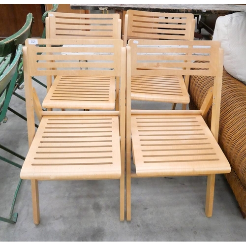 3347 - Set of Four Folding Beech Hand Chairs.