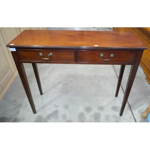 3355 - Mahogany Two Drawer Hall Table, approx 91cm across.