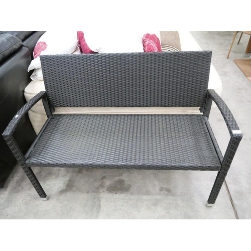 3379 - Modern Garden Bench, approx 120cm across.