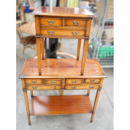 3490 - Mahogany Hall Table & Matching Lamp Table