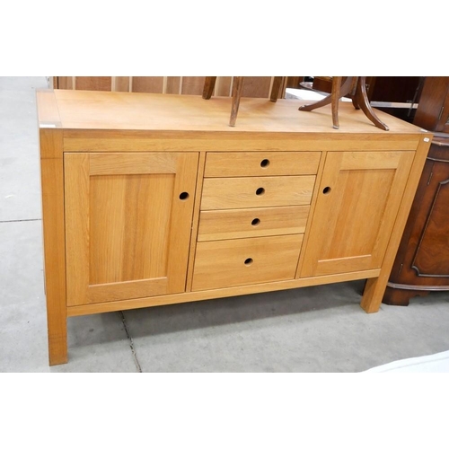 3496 - Modern Oak Straight Front Sideboard - approx 140cm across.