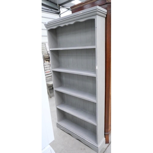 3501 - Grey Painted Pine Book Shelves - approx 178cm tall.