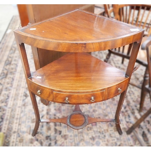 3341 - Antique Satinwood Inlaid Corner Washstand.