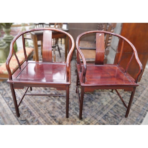 3348 - Pair of Chinese Cherrywood Open Armchairs.