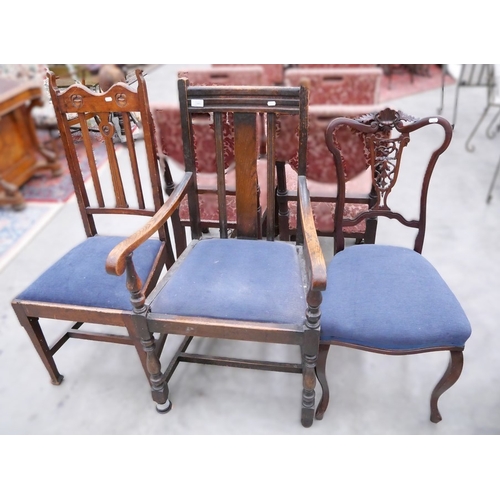 3351 - Three Vintage Chairs (various styles).