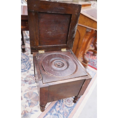 3360 - Antique Commode Complete with Liner & Wooden Cover.