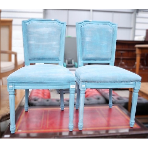 3382 - Pair Of Painted Dining Chairs