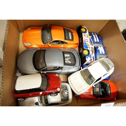 1077 - Box of Assorted Diecast Model Cars