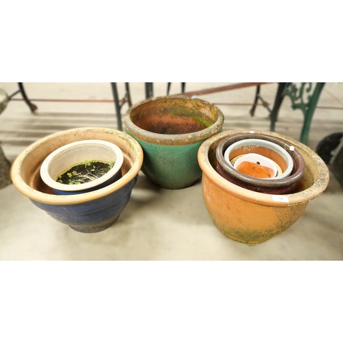 75 - Assorted Glazed Pottery Plant Pots