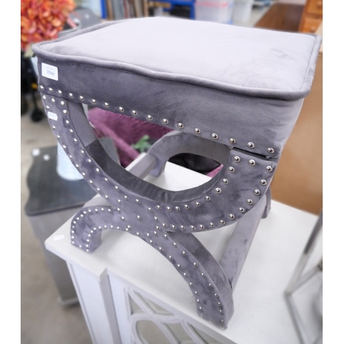 Velour Studded Dressing Stool