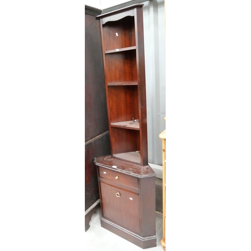 3019 - Stag Mahogany Corner Cabinet