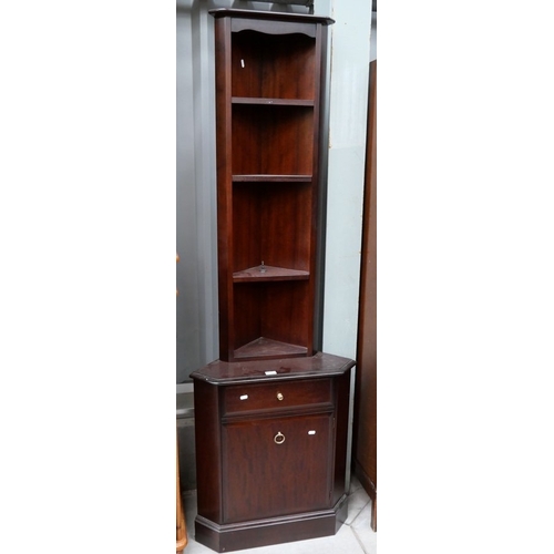 3019 - Stag Mahogany Corner Cabinet
