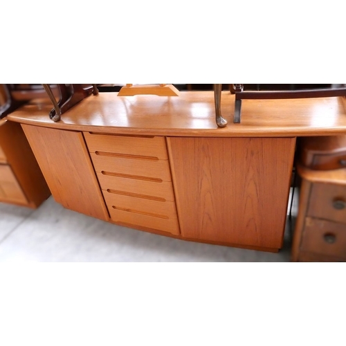 3038 - Skovby Teak Five Drawer Sideboard 200cm x 50cm x 82cm approx