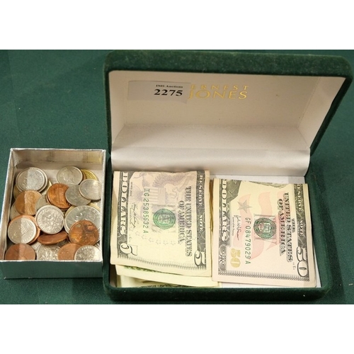Box - Assorted World Coins & American Bank Notes