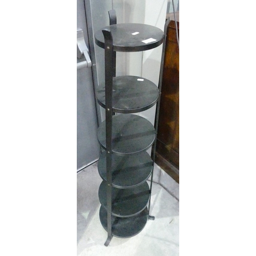 3007 - Black Painted Metal 6 Tier Pot Stand