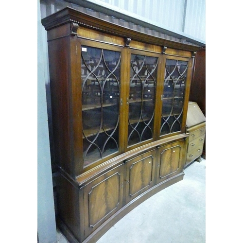 3016 - Reproduction Mahogany Inverted Bookcase On Base.