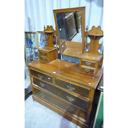 3027 - Mahogany 2 Over 2 Dressing Chest. Approx Length 107cm