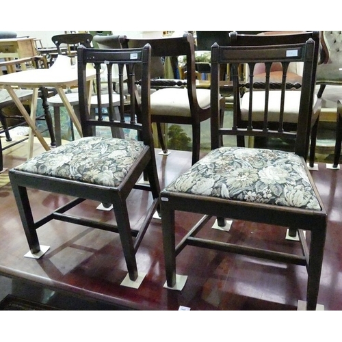 3040 - Pair Of Embroidered Spindle Back Chairs