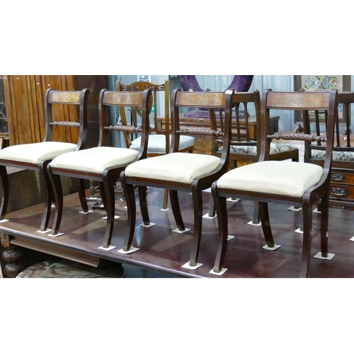 3051A - 4 Inlaid Mahogany Sabre Leg Chairs