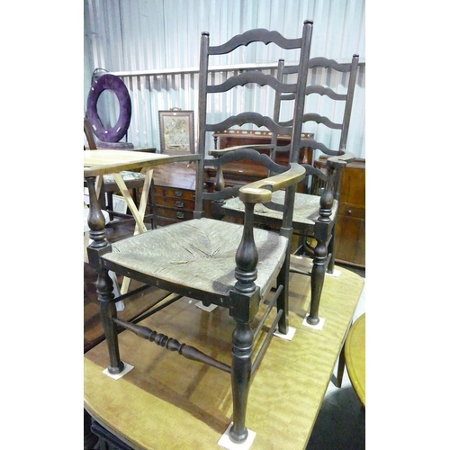 3054 - Pair Of Ladderback Chairs