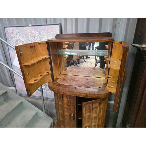3001 - Art Deco Walnut Cocktail Cabinet