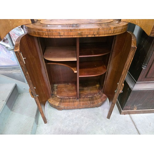 3001 - Art Deco Walnut Cocktail Cabinet