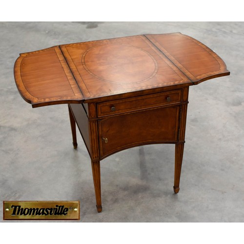 Reproduction Walnut and Mahogany Drop Leaf Center Table
