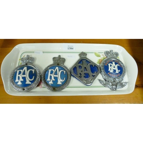 Tray Lot - Four Vintage RAC Car Badges (one RAC Motor Sport).