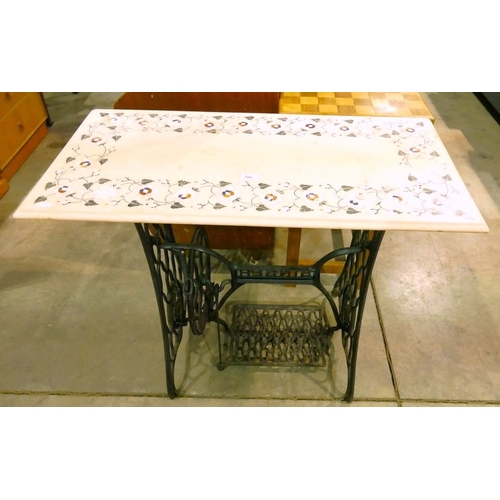 Singer Sewing Machine Stand with Inlaid Marble Top (marble 91cm x 46cm ...