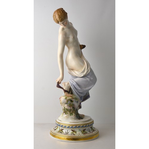 1410 - Fine Meissen Porcelain Figurine, approx 45cm tall.