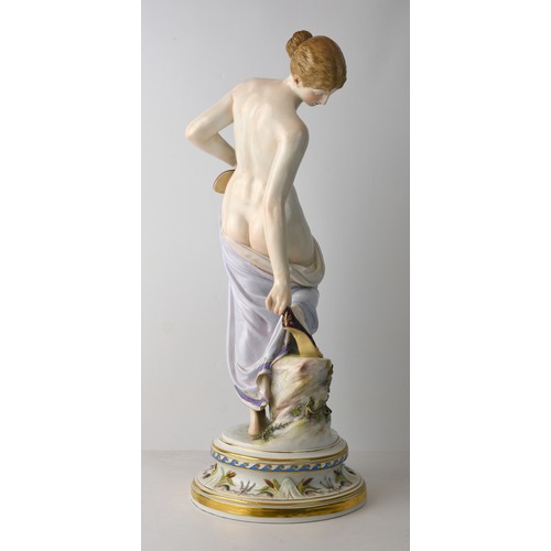 1410 - Fine Meissen Porcelain Figurine, approx 45cm tall.