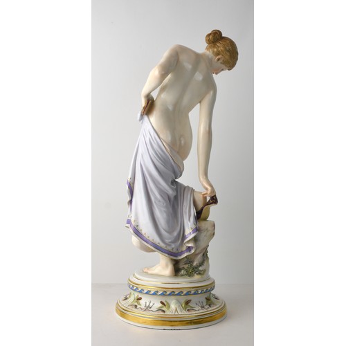 1410 - Fine Meissen Porcelain Figurine, approx 45cm tall.