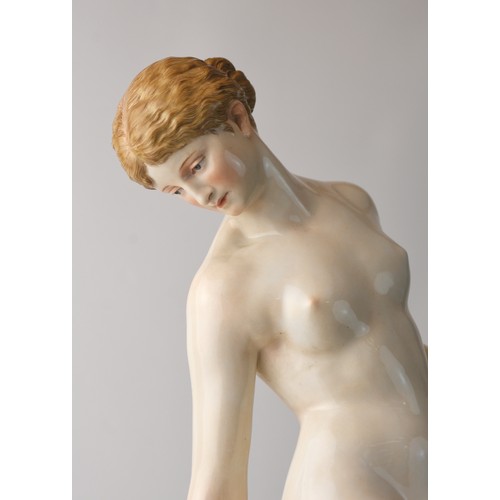 1410 - Fine Meissen Porcelain Figurine, approx 45cm tall.
