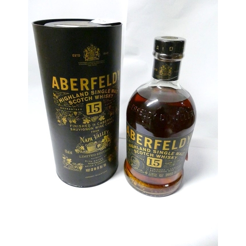 700ml cased Bottle of Aberfeldy Highland Single Malt Scotch Whisky 15 Years - batch no 2922/B