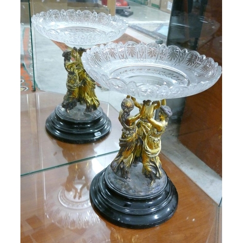 2279 - Rare Victorian Gilded Silver Three Graces Figural Centrepiece by&nbsp;James Barclay Hennell, Standin... 