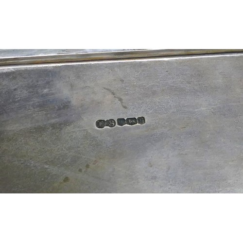 2155 - Heavy Sheffield Silver Octagonal Shaped Tea Tray, Central Letter 