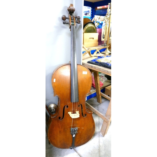 324 - Antique Cello with Stand and Selection of Bows.