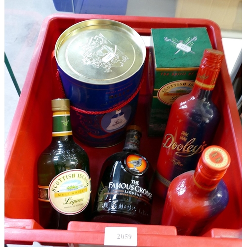 Box - Bottle of Bells Scotch Whisky, Five Bottles of Assorted Liqueurs.