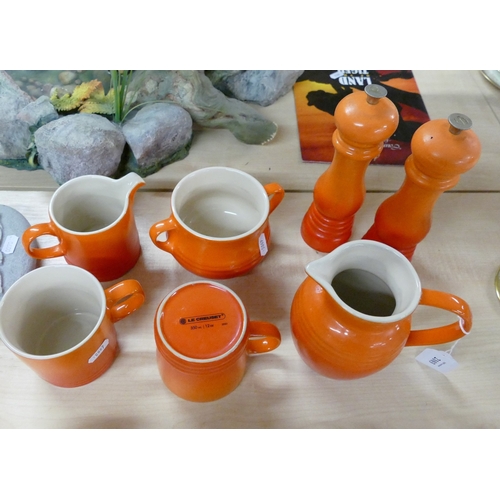 Le Creuset Volcano Orange Mugs, Jugs, Salt/Pepper, etc